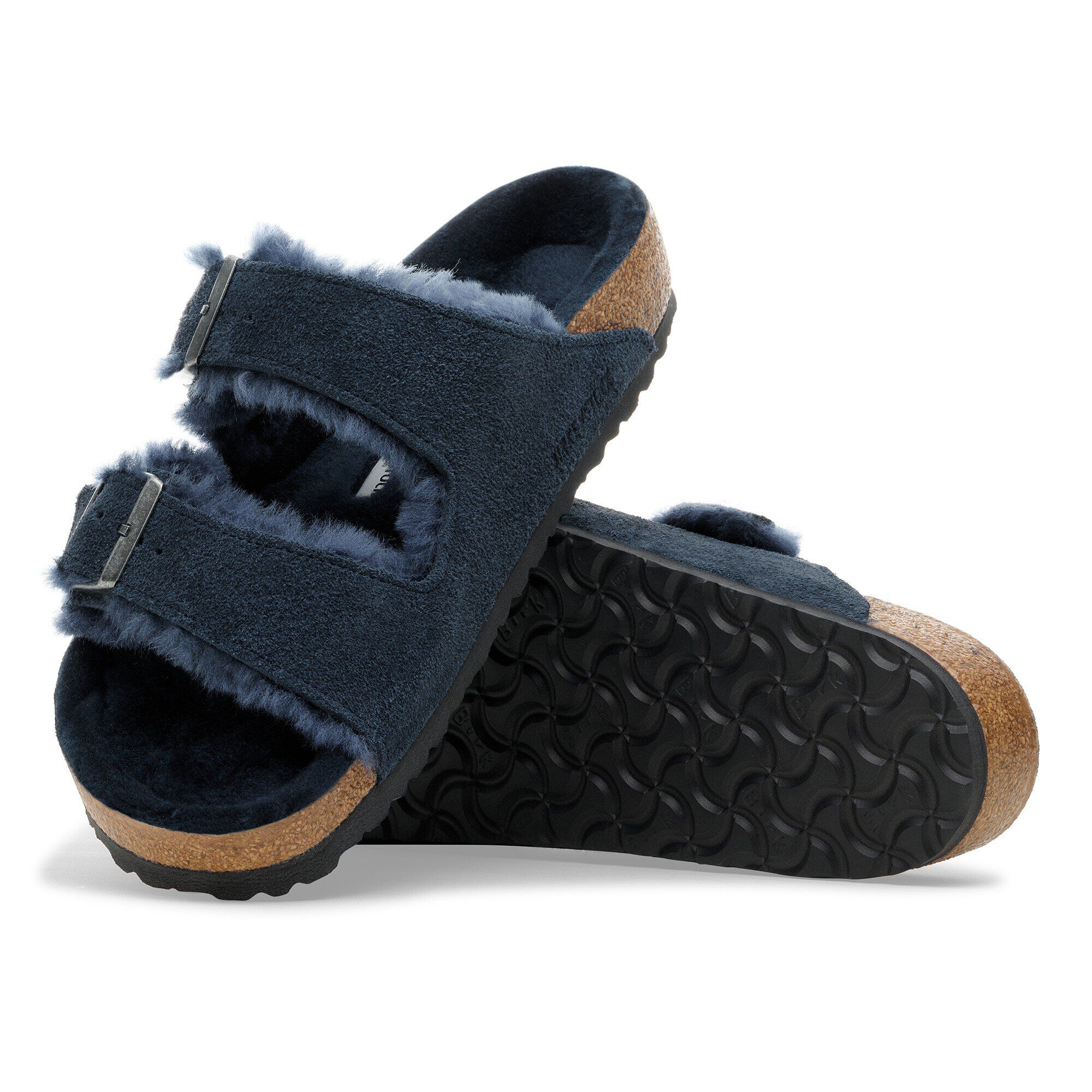 Arizona Shearling Suede Leather in Color New Navy | BIRKENSTOCK US