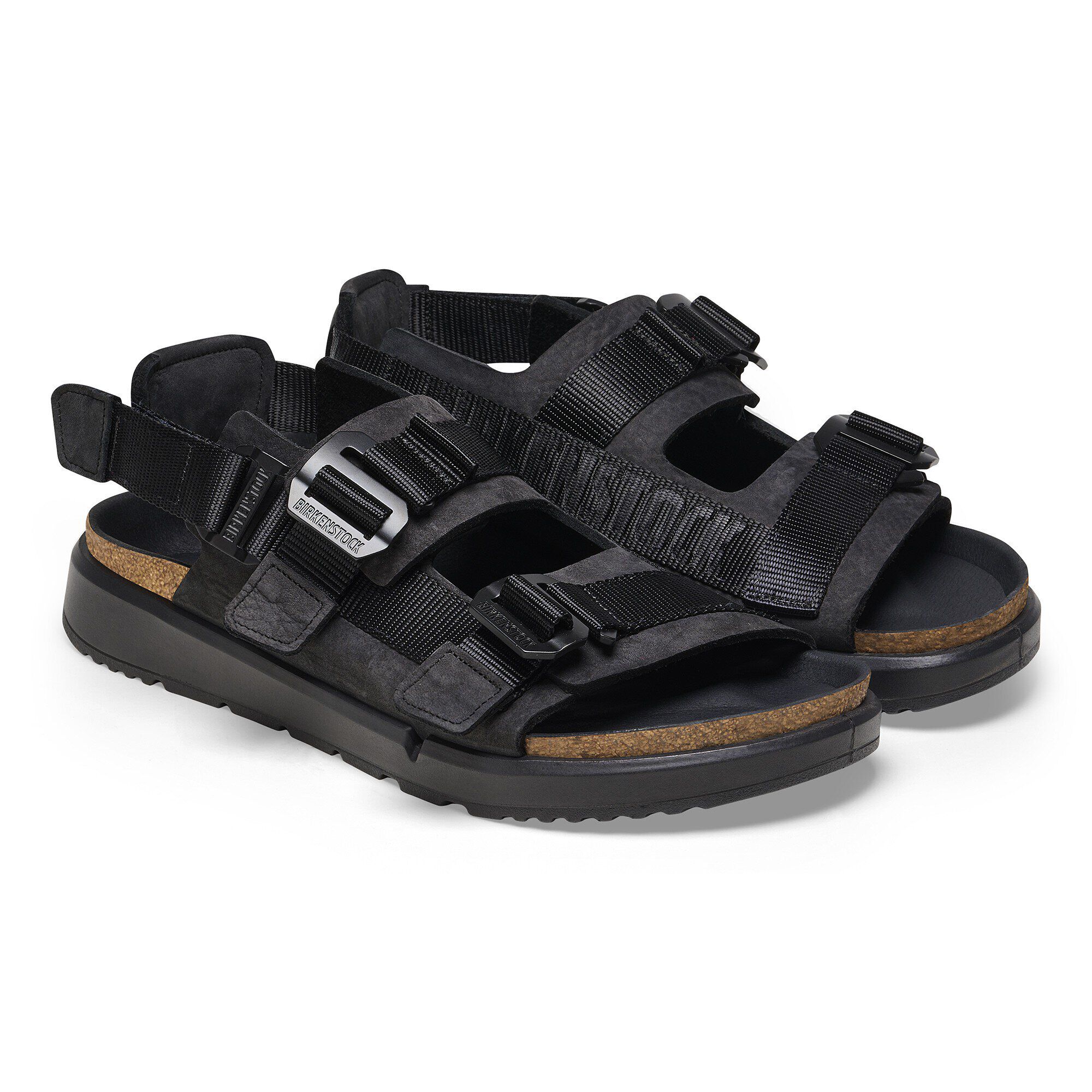 BIRKENSTOCK　黒 Gizeh Big Buckle Natural Leather Patent in Color High Shine