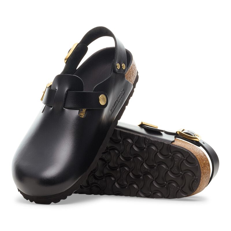 BIRKENSTOCK Tokio II Natural Leather Black Dressy Leather Classic Fit detail