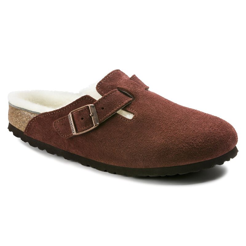 BIRKENSTOCK Boston Shearling Suede Leather Mink Soft Footbed detail