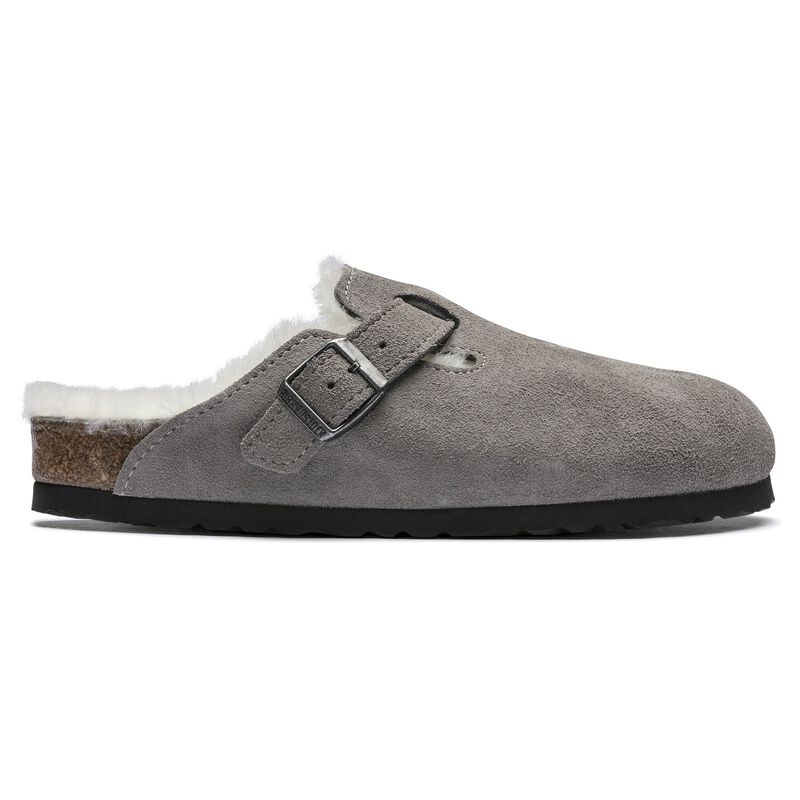 BIRKENSTOCK Boston Shearling Suede Leather Stone Coin Walk Edit detail
