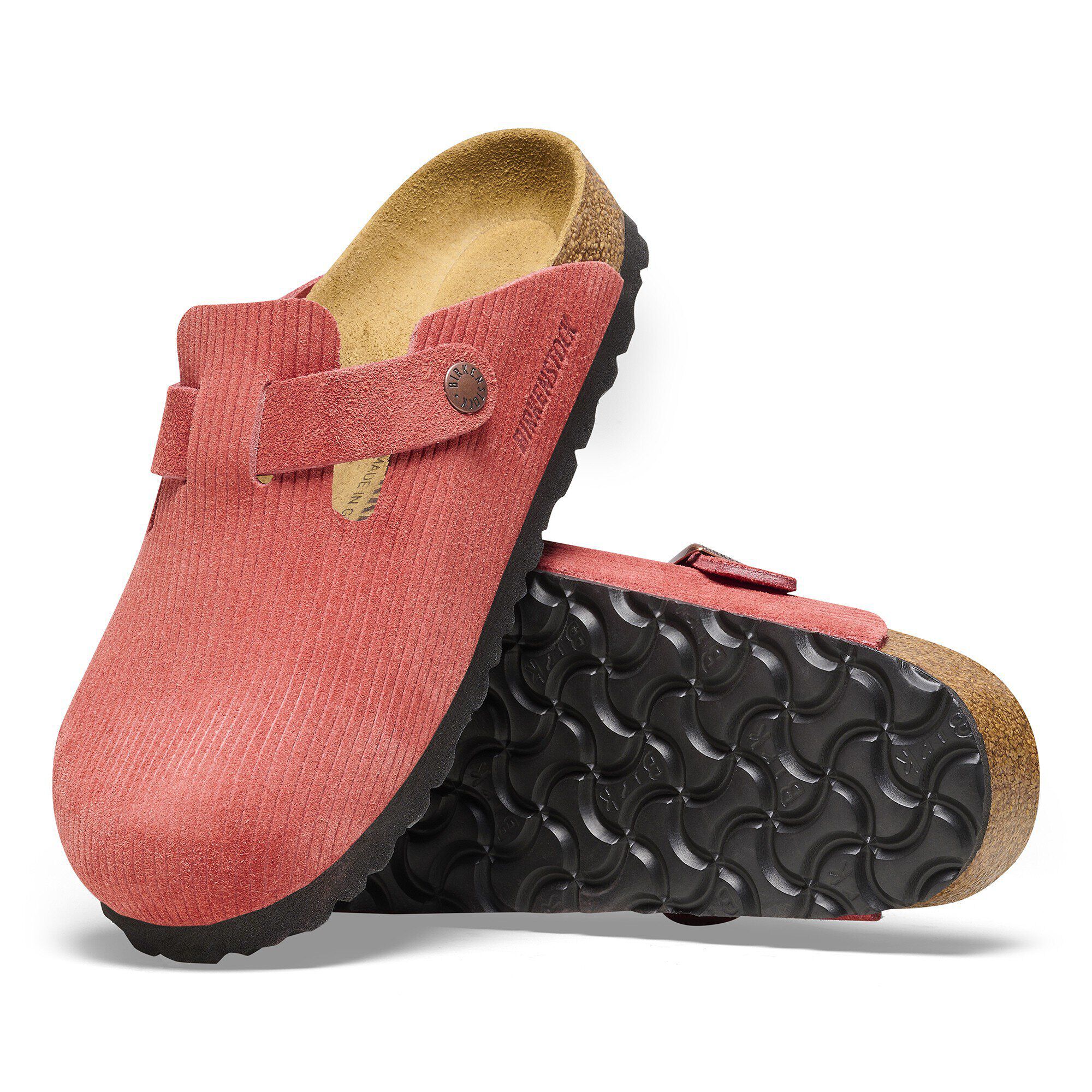 Boston Suede Embossed in Color Corduroy Sienna Red | BIRKENSTOCK US