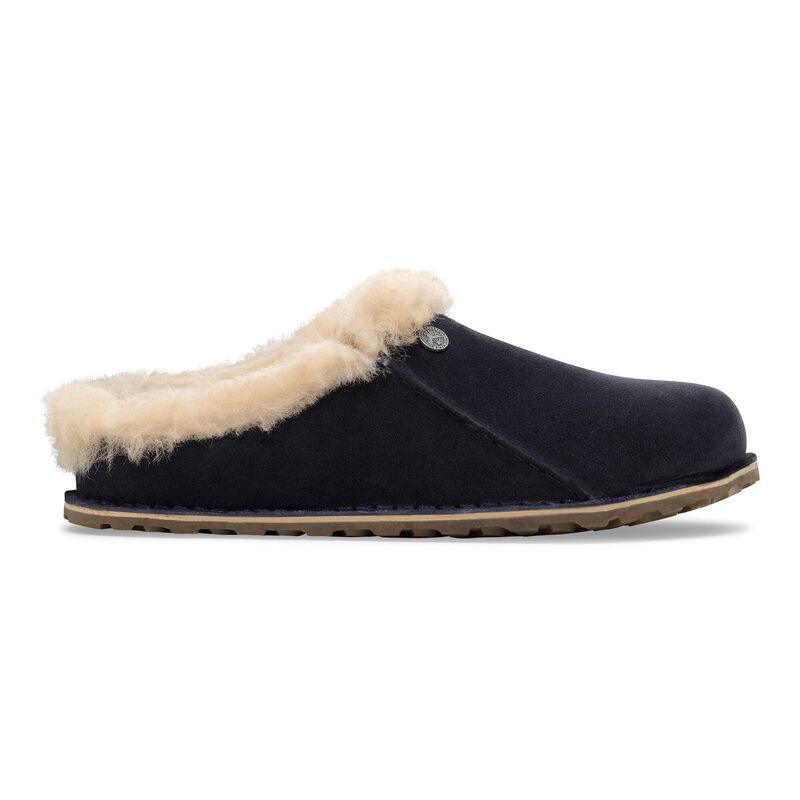 BIRKENSTOCK Zermatt Premium Shearling Suede Leather Midnight Blue City Comfort detail