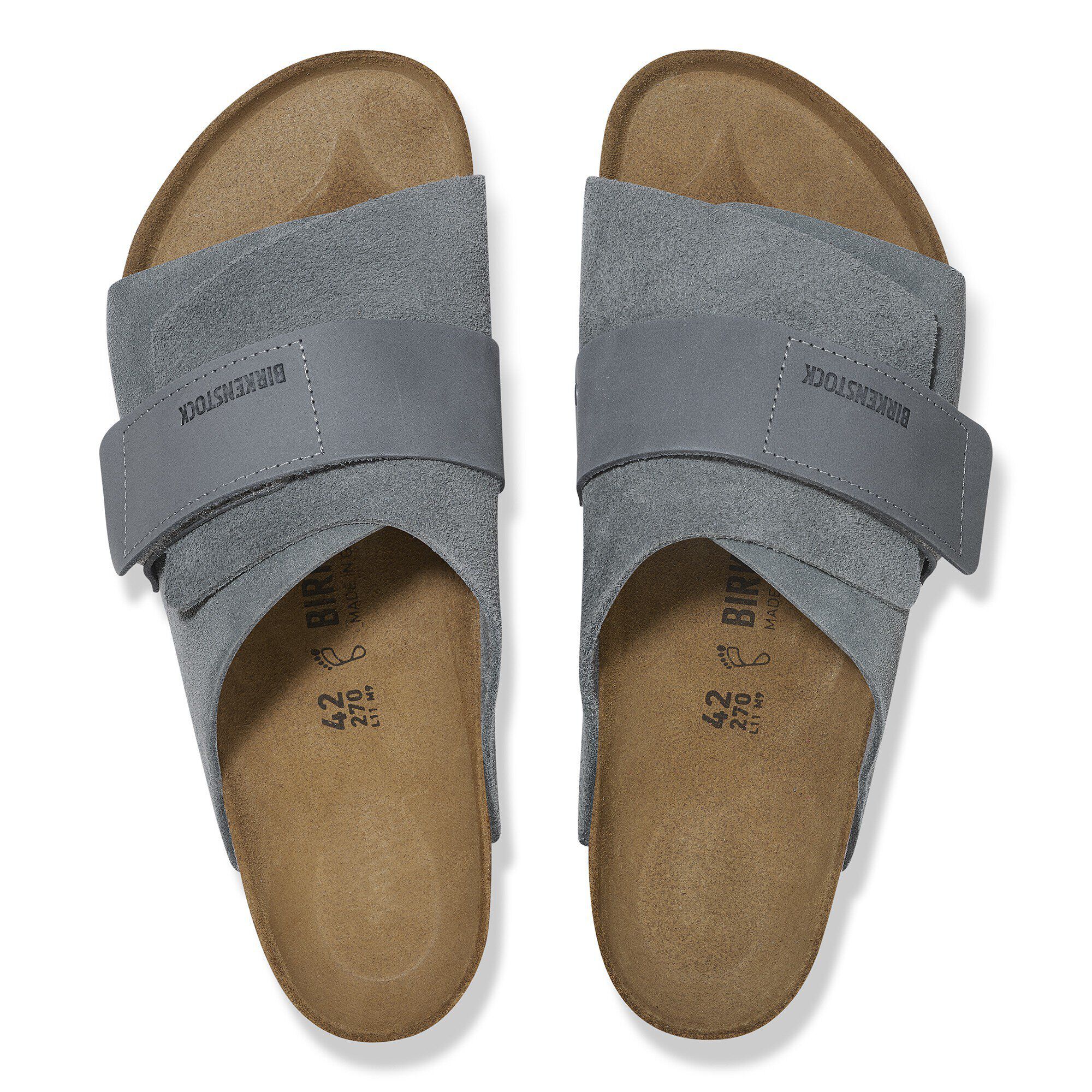靴 BIRKENSTOCK kyoto Kyoto Nubuck-Suede Leather in Color Stone Coin | BIRKENSTOCK