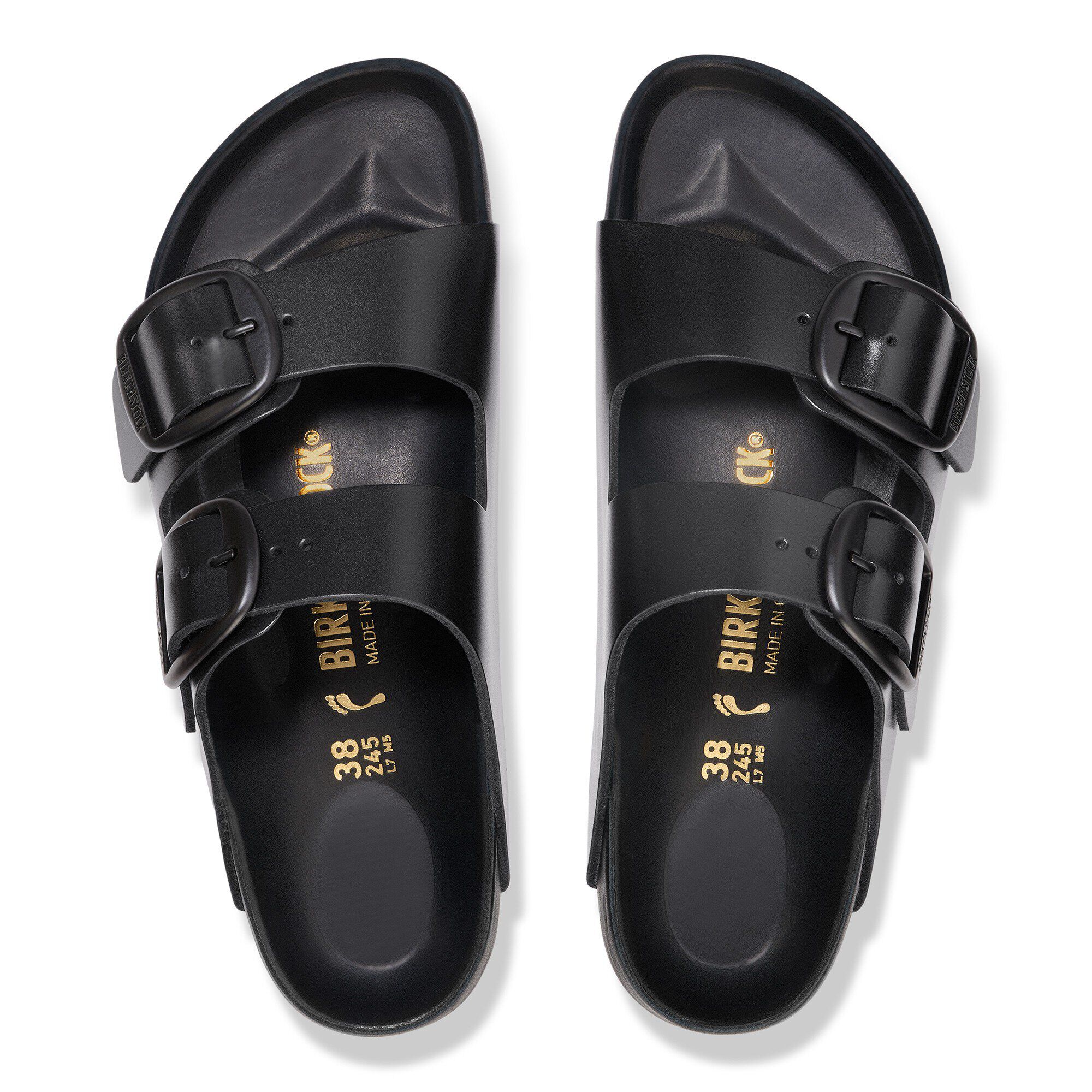 Arizona Big Buckle Leather in Color New Dressy Black | BIRKENSTOCK US