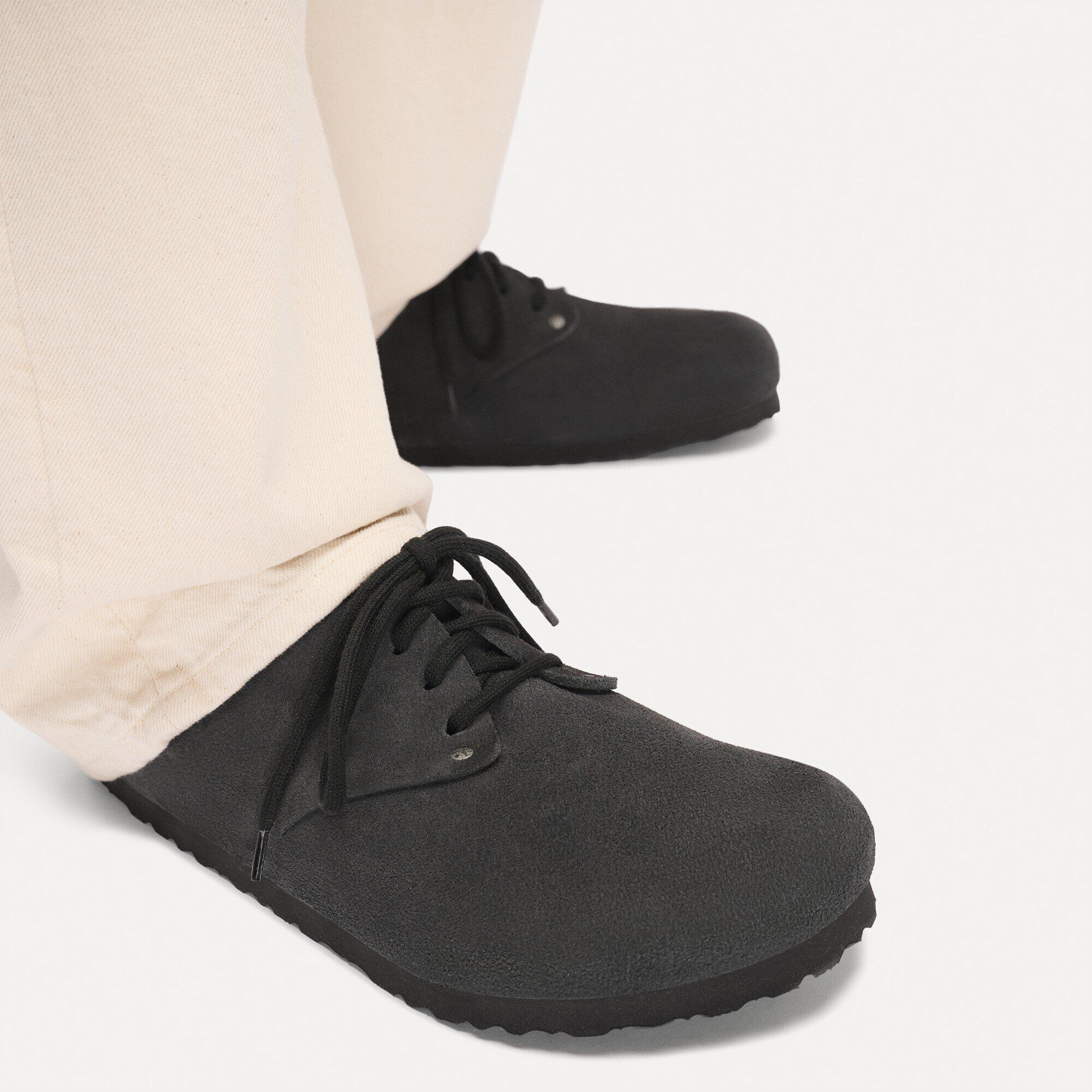 Maine Suede Leather Close-up with a male model