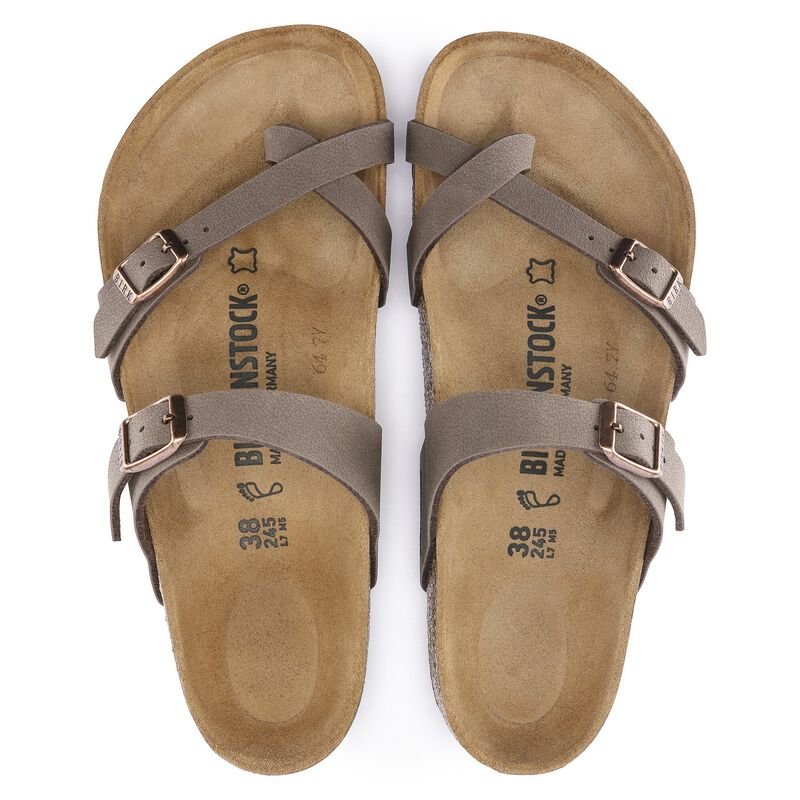 BIRKENSTOCK Mayari Birko-Flor Nubuck Mocha City Comfort detail