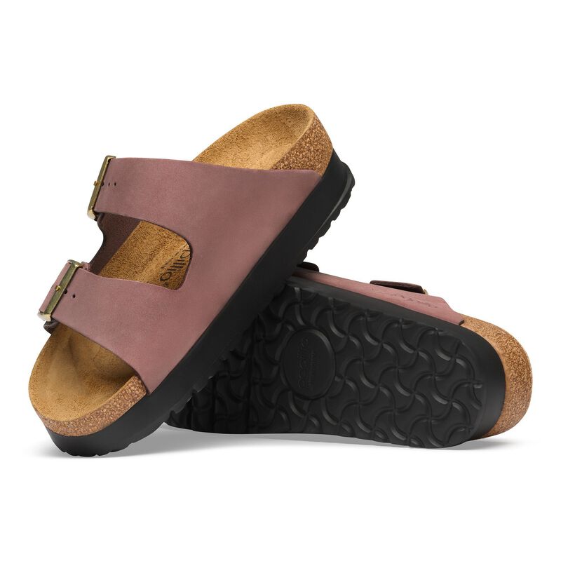 BIRKENSTOCK Arizona Flex Platform Nubuck Leather Pepper Classic Fit detail