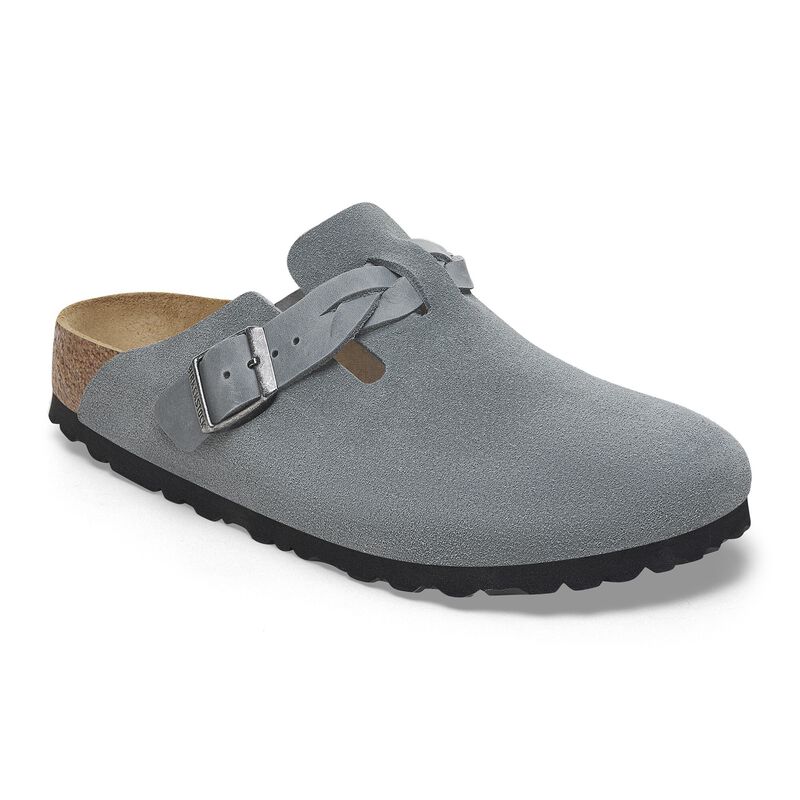 BIRKENSTOCK Boston Braided Suede Leather Carafe Trail Easy detail