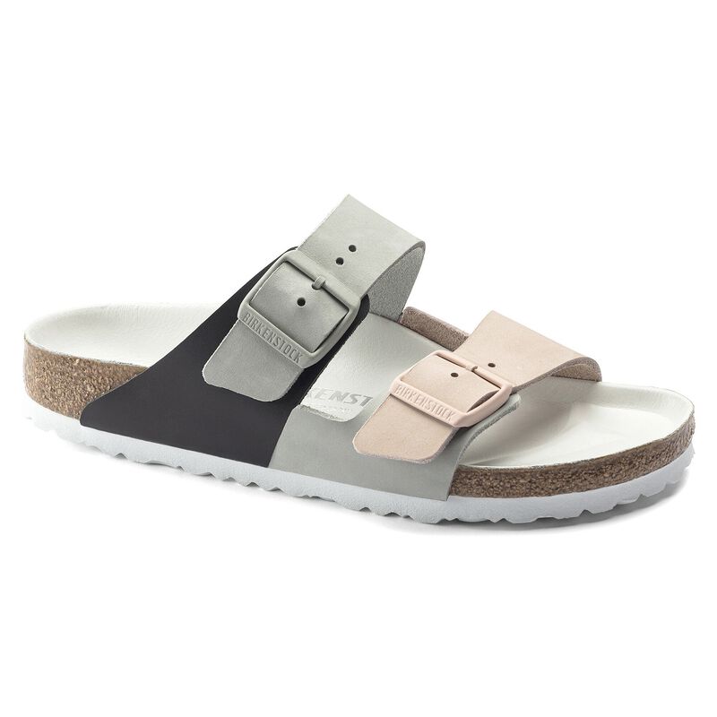 BIRKENSTOCK Arizona Split Nubuck Leather Mineral/Light Rose Soft Sole detail