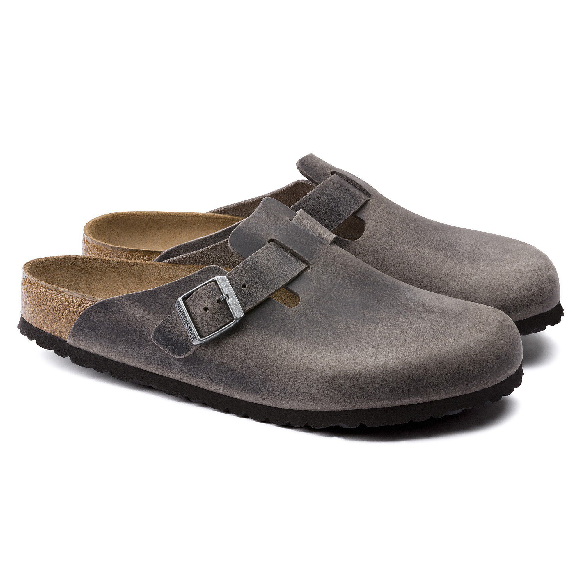靴 birkenstock boston Boston Soft Footbed Oiled Leather in Color Iron | BIRKENSTOCK US