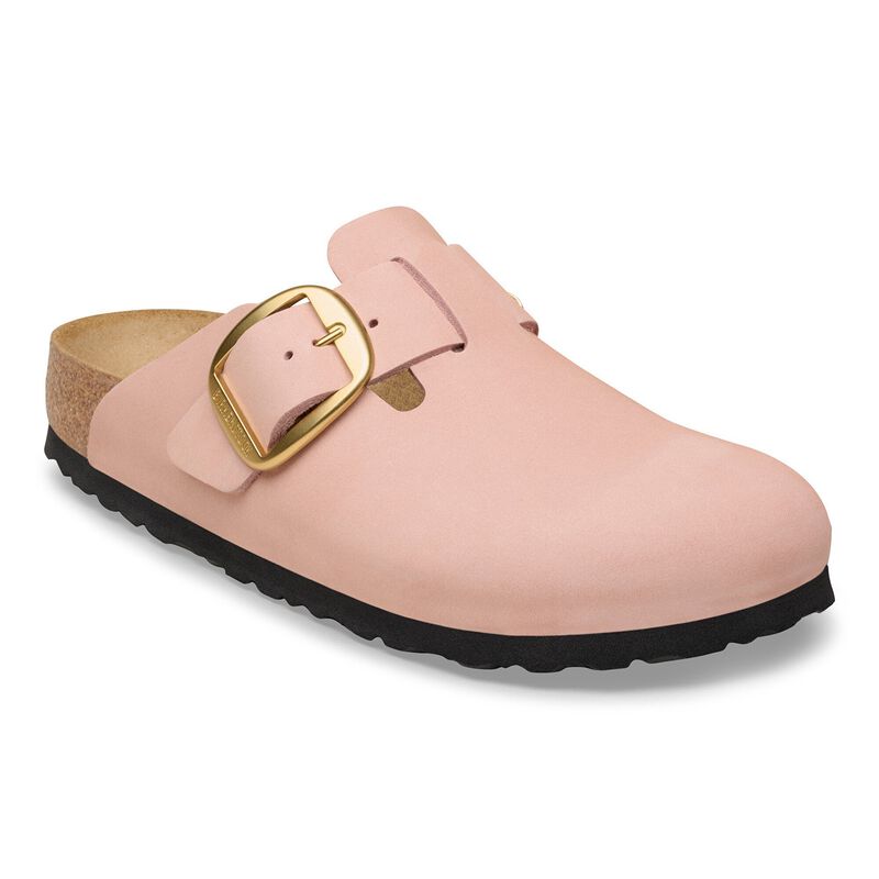 BIRKENSTOCK Boston Big Buckle Nubuck Leather Pure Sage Soft Sole detail