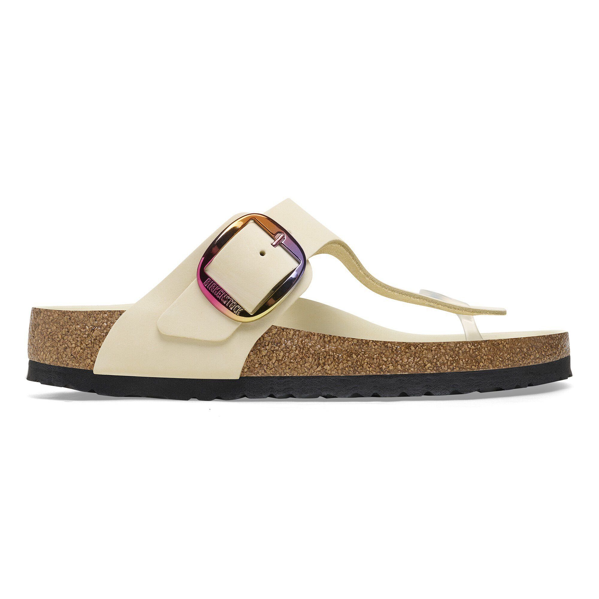 Gizeh Big Buckle Nubuck Leather in Color Ecru | BIRKENSTOCK US
