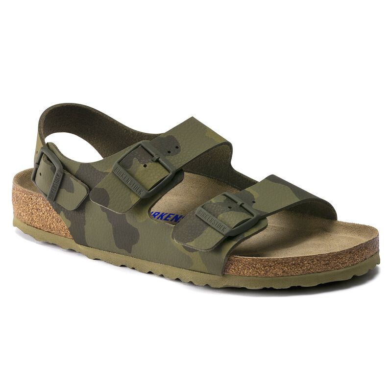 BIRKENSTOCK Milano Soft Footbed Birko-Flor Desert Soil Camouflage Green Contour Sole detail