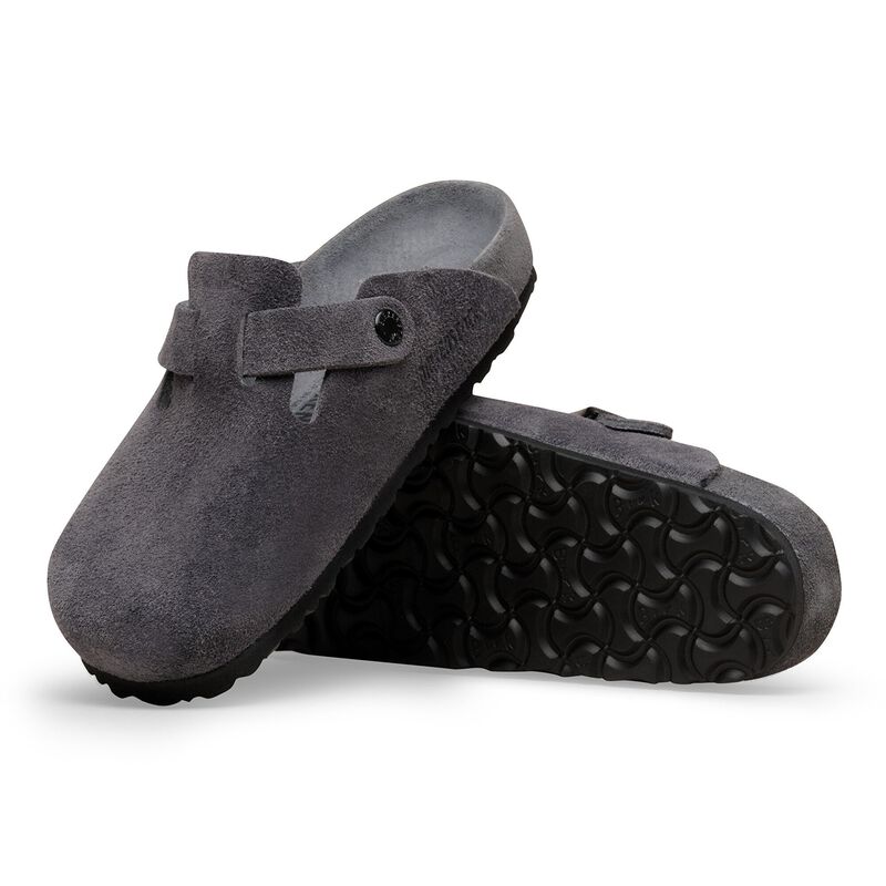 BIRKENSTOCK Boston Suede Leather Charcoal Trail Easy detail