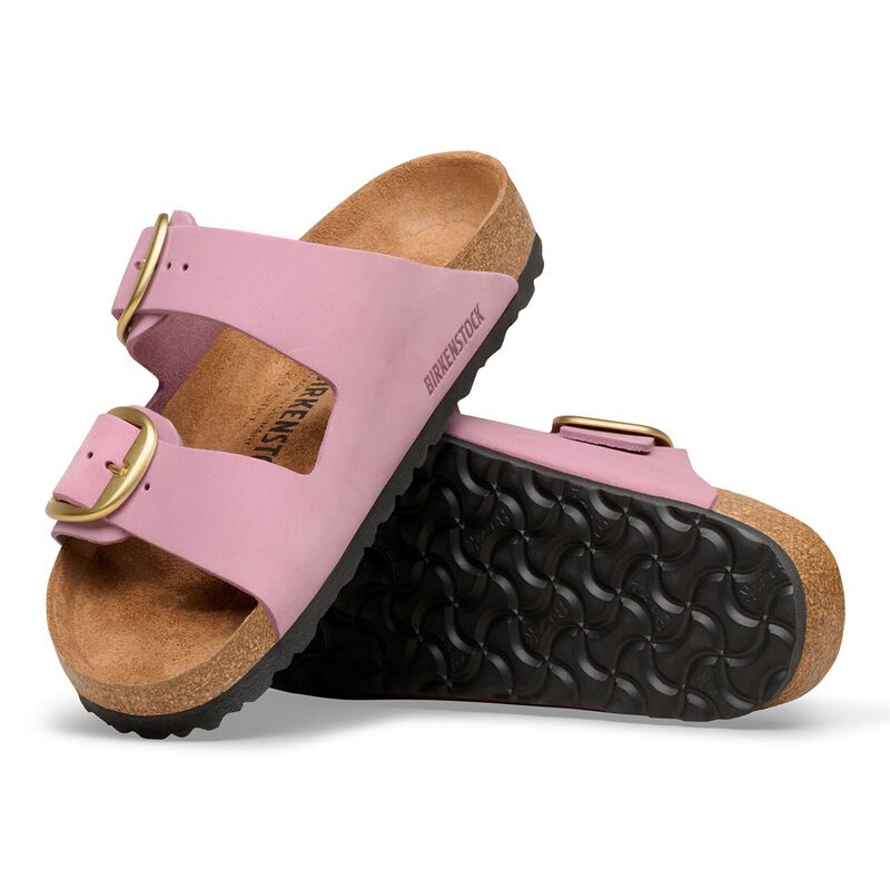 BIRKENSTOCK Arizona Big Buckle Nubuck Leather Orchid Soft Sole detail