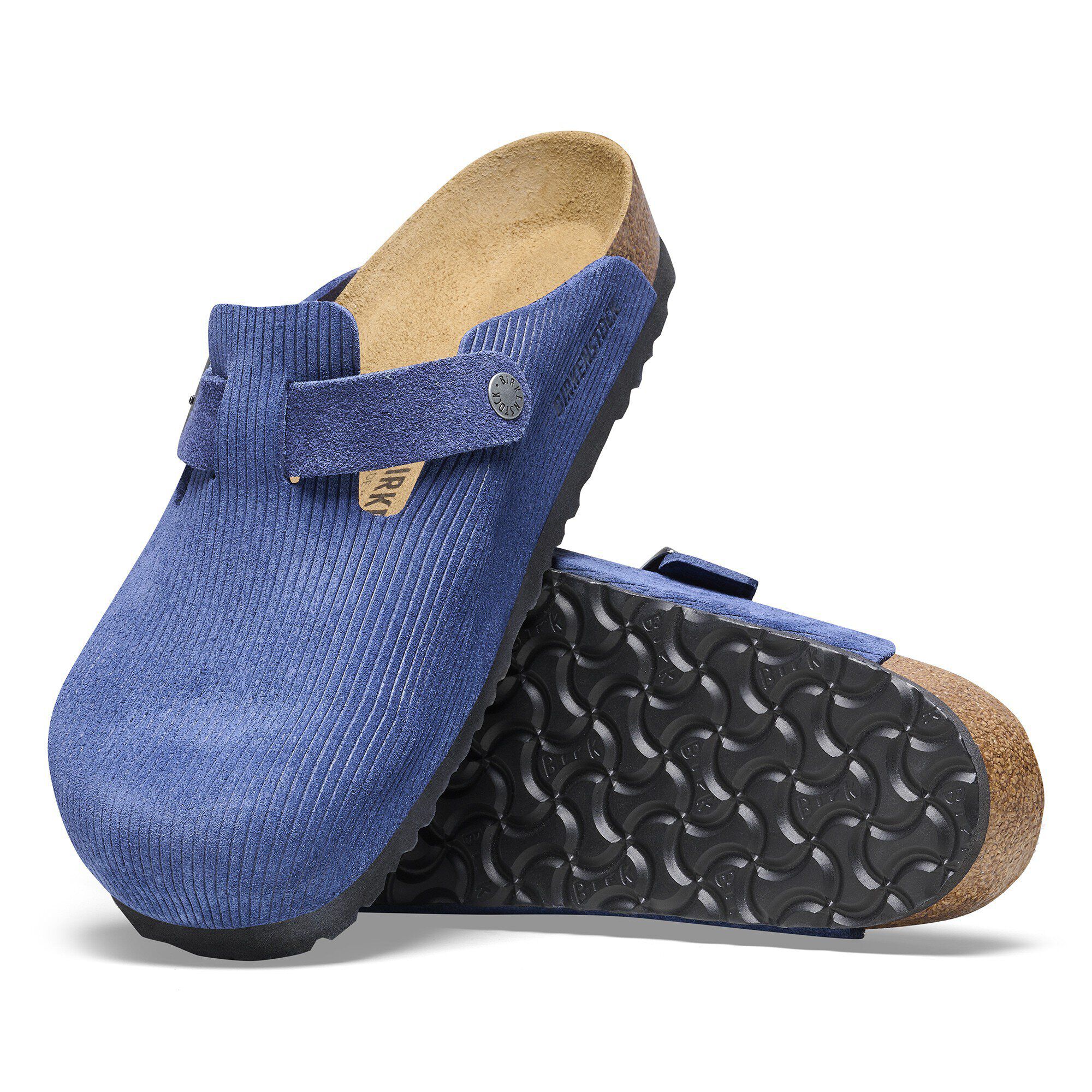 BIRKENSTOCK Boston Corduroy サンダル Boston Suede Embossed in Color Corduroy Indigo | BIRKENSTOCK US