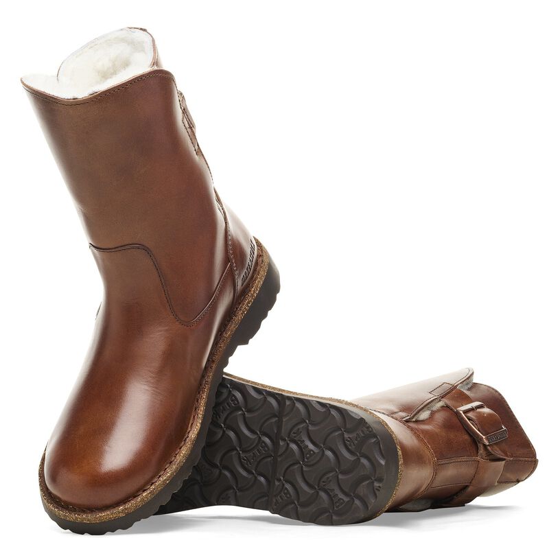 BIRKENSTOCK Uppsala Shearling Natural Leather Cognac Contour Sole detail