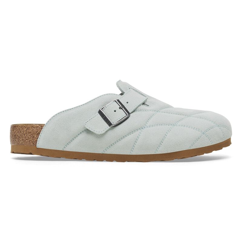 BIRKENSTOCK Boston Quilted Suede Leather Aqua Trail Easy detail