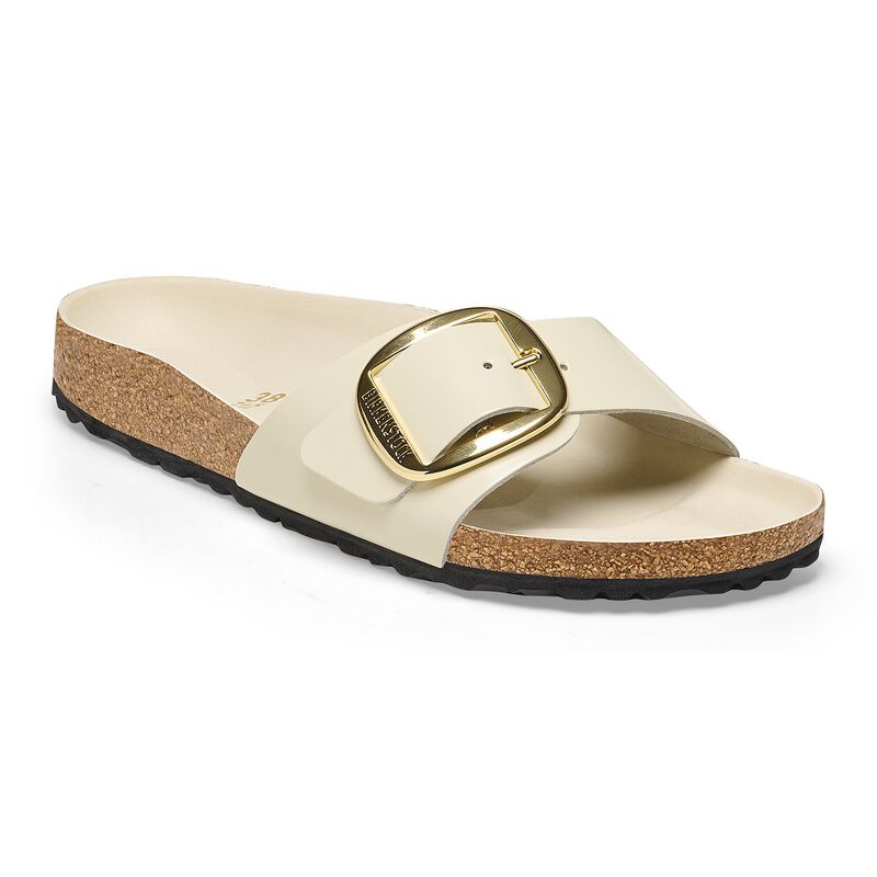 BIRKENSTOCK Madrid Big Buckle Natural Leather Patent High Shine Black Trail Easy detail
