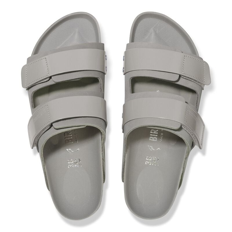 BIRKENSTOCK Uji Nubuck Leather High Shine Stone Coin City Comfort detail