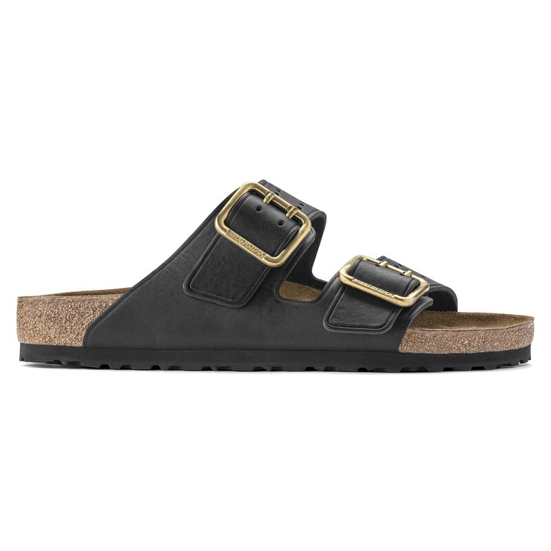 BIRKENSTOCK Arizona Bold Natural Leather Black Soft Footbed detail
