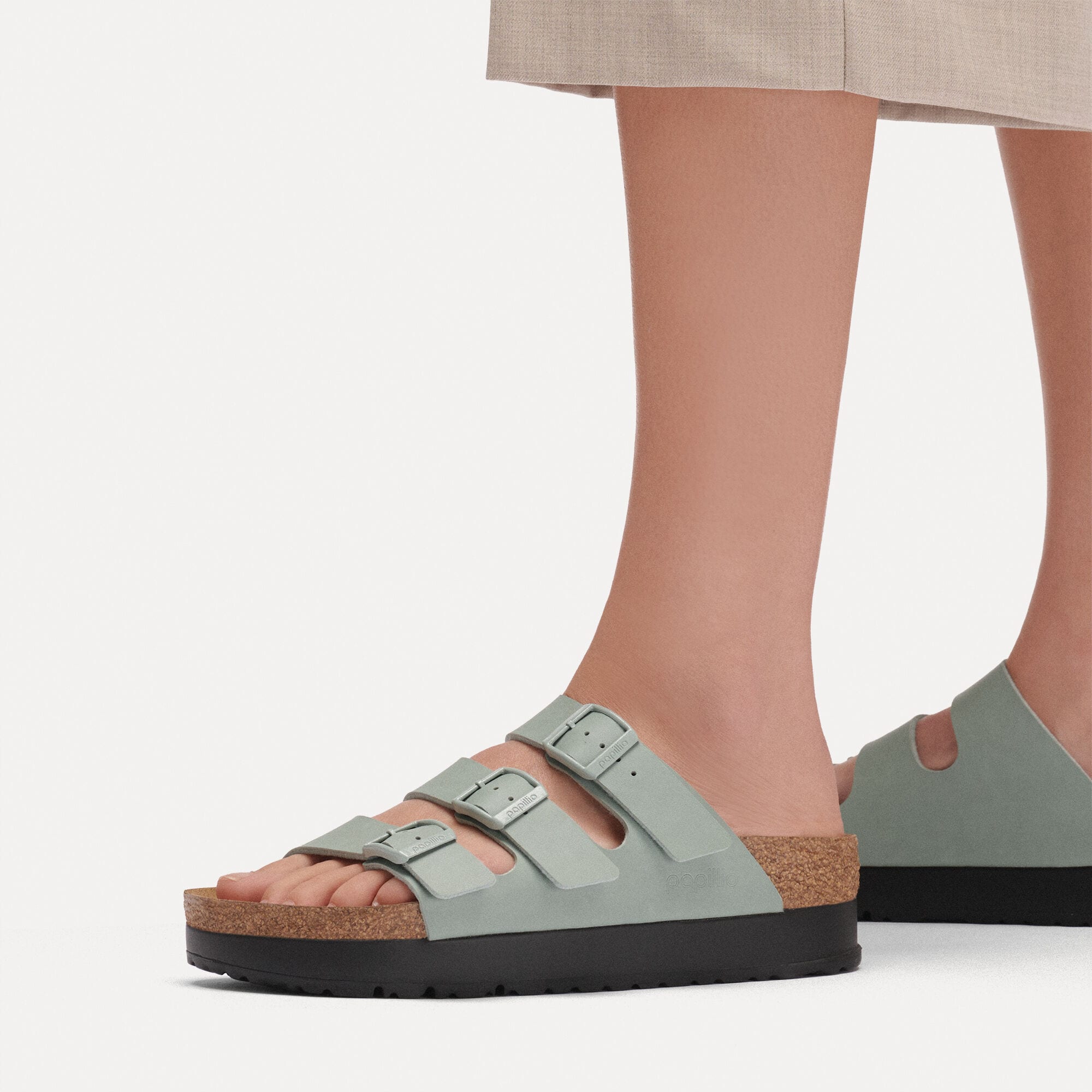 Florida Vegan Flex Platform Birko-Flor Close-up with a female model