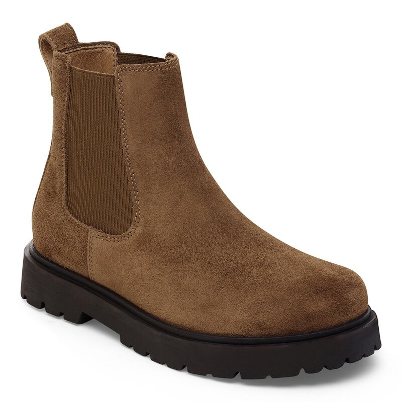 BIRKENSTOCK Highwood Slip On Women Suede Leather Dark Tea Classic Fit detail