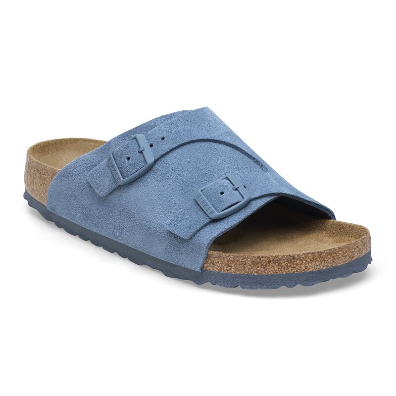 BIRKENSTOCK Zürich Suede Leather Black Lounge Fit detail