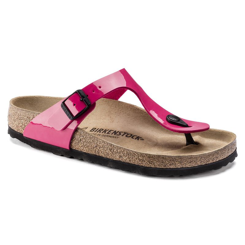 BIRKENSTOCK Gizeh Birko-Flor Patent Black Patent Soft Sole detail