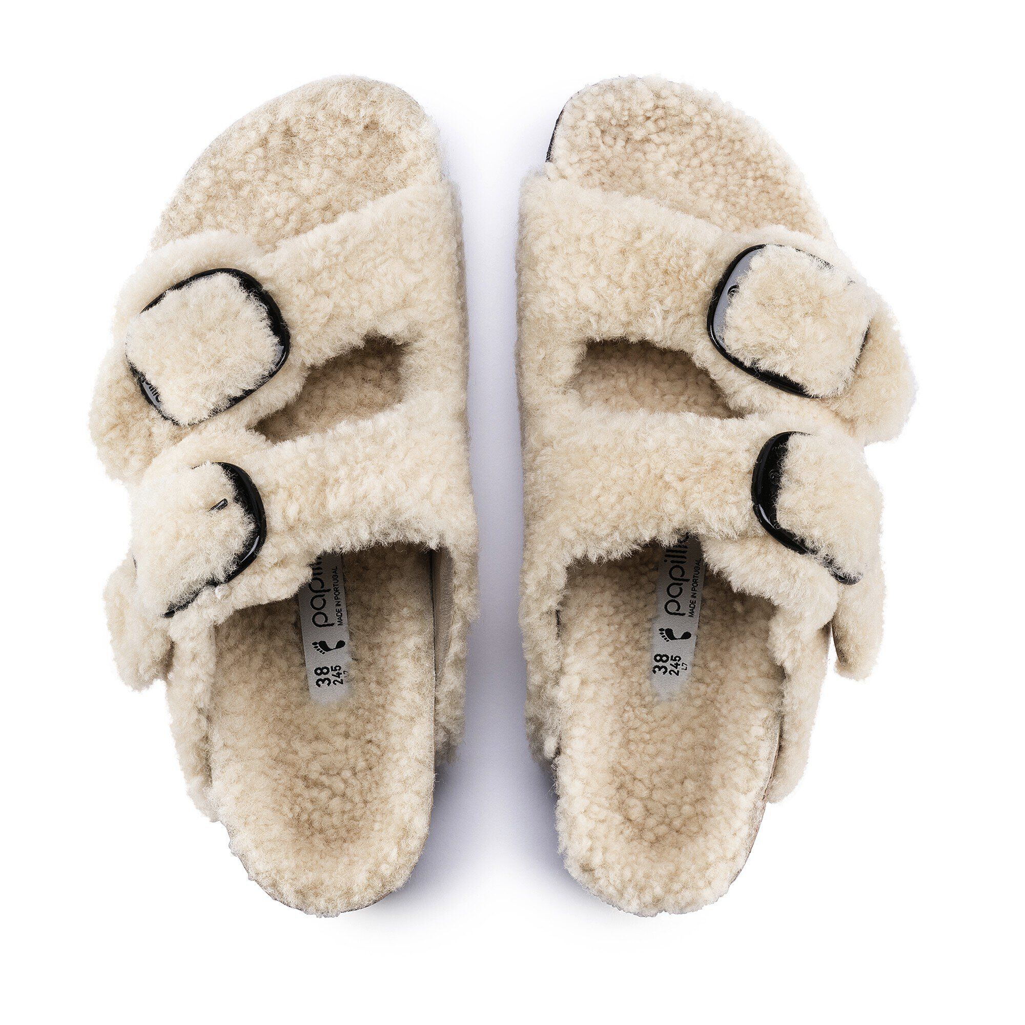 BIRKENSTOCK アリゾナ ビッグバックルテディ/エッグシェルファー Arizona Big Buckle Shearling Shearling in Color Teddy