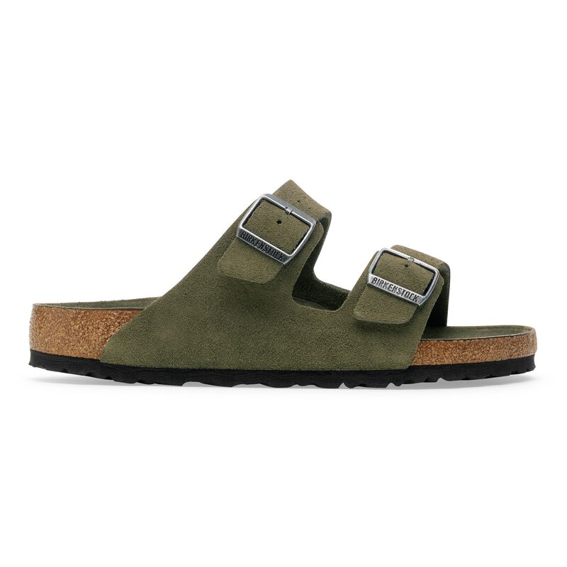 BIRKENSTOCK Arizona Soft Footbed Suede Leather Thyme Tonal Lounge Fit detail