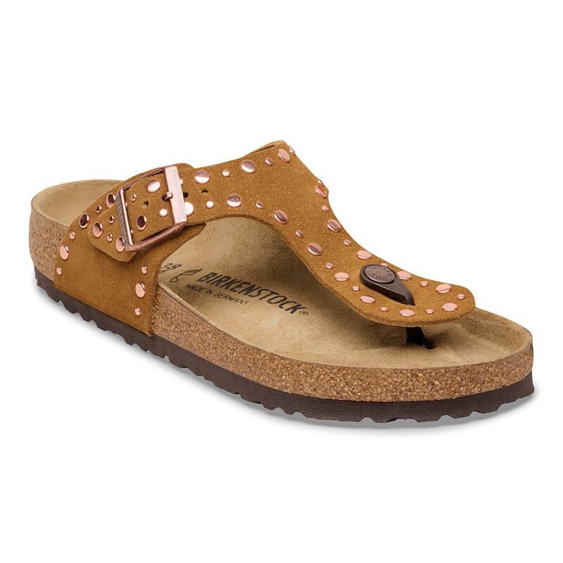 BIRKENSTOCK Gizeh Rivet Suede Leather Mink Easy Walk detail