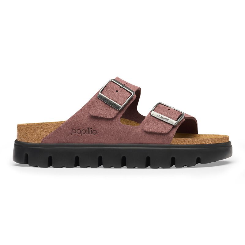 BIRKENSTOCK Arizona Platform Suede Leather Pepper Lounge Fit detail