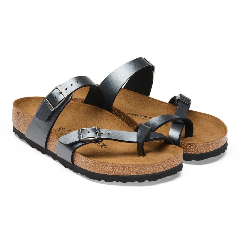 BIRKENSTOCK Mayari Birko-Flor Metallic Black Easy Walk detail