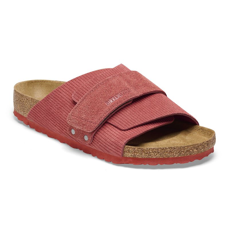 BIRKENSTOCK Kyoto Suede Leather Embossed Corduroy Cork Brown Daily Comfort detail