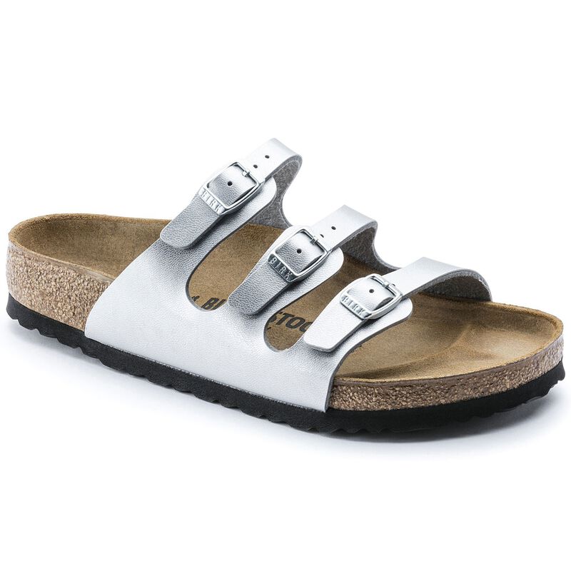 BIRKENSTOCK Florida Birko-Flor Shiny Glitter Silver Trail Easy detail