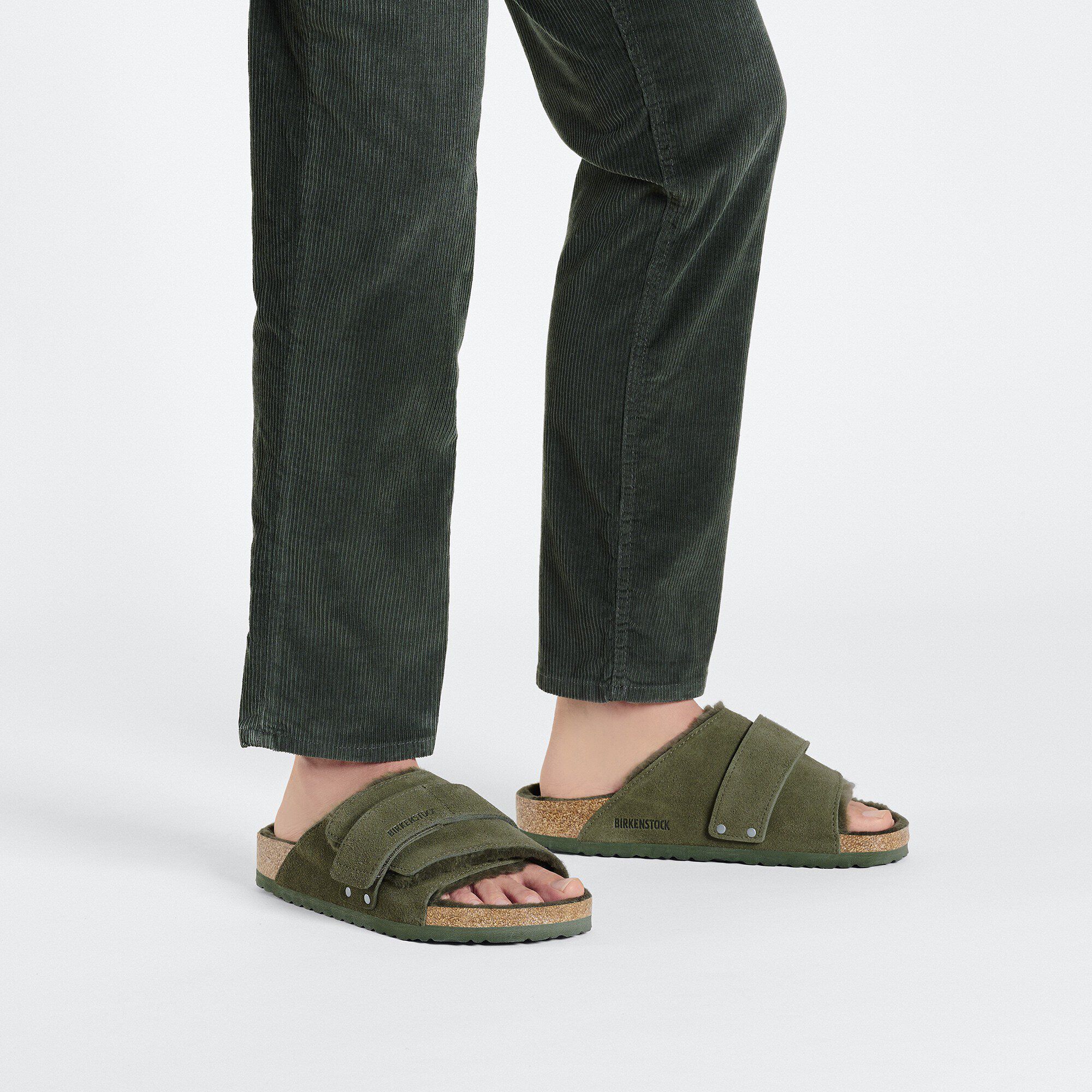 Kyoto Shearling Suede Leather in Color Thyme | BIRKENSTOCK US