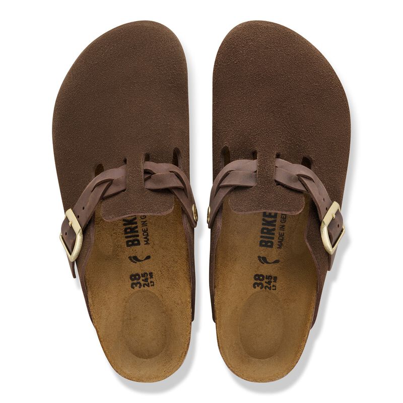 BIRKENSTOCK Boston Braided Suede Leather Carafe Trail Easy detail