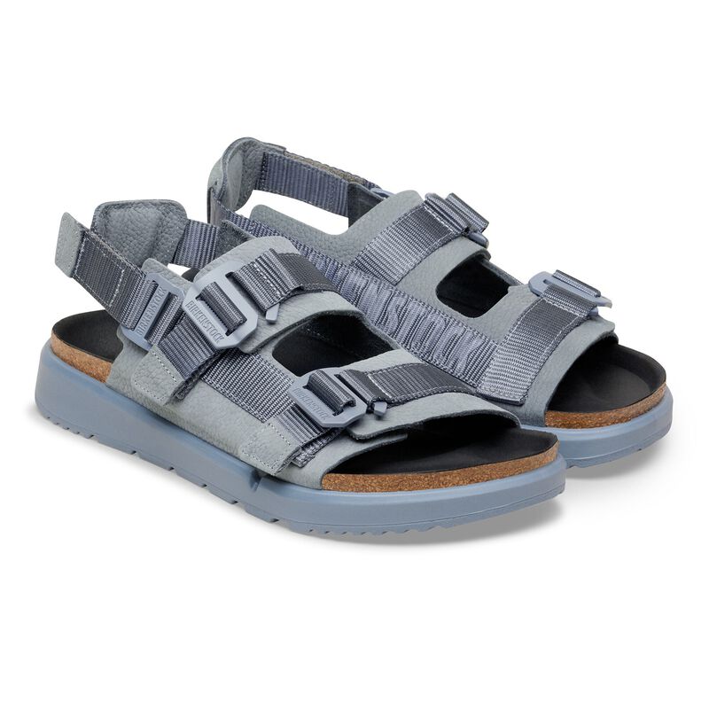 BIRKENSTOCK Shinjuku Natural Leather/Textile Basalt Gray Contour Sole detail