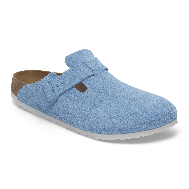 BIRKENSTOCK Boston Suede Leather Lavender Sky Easy Walk detail