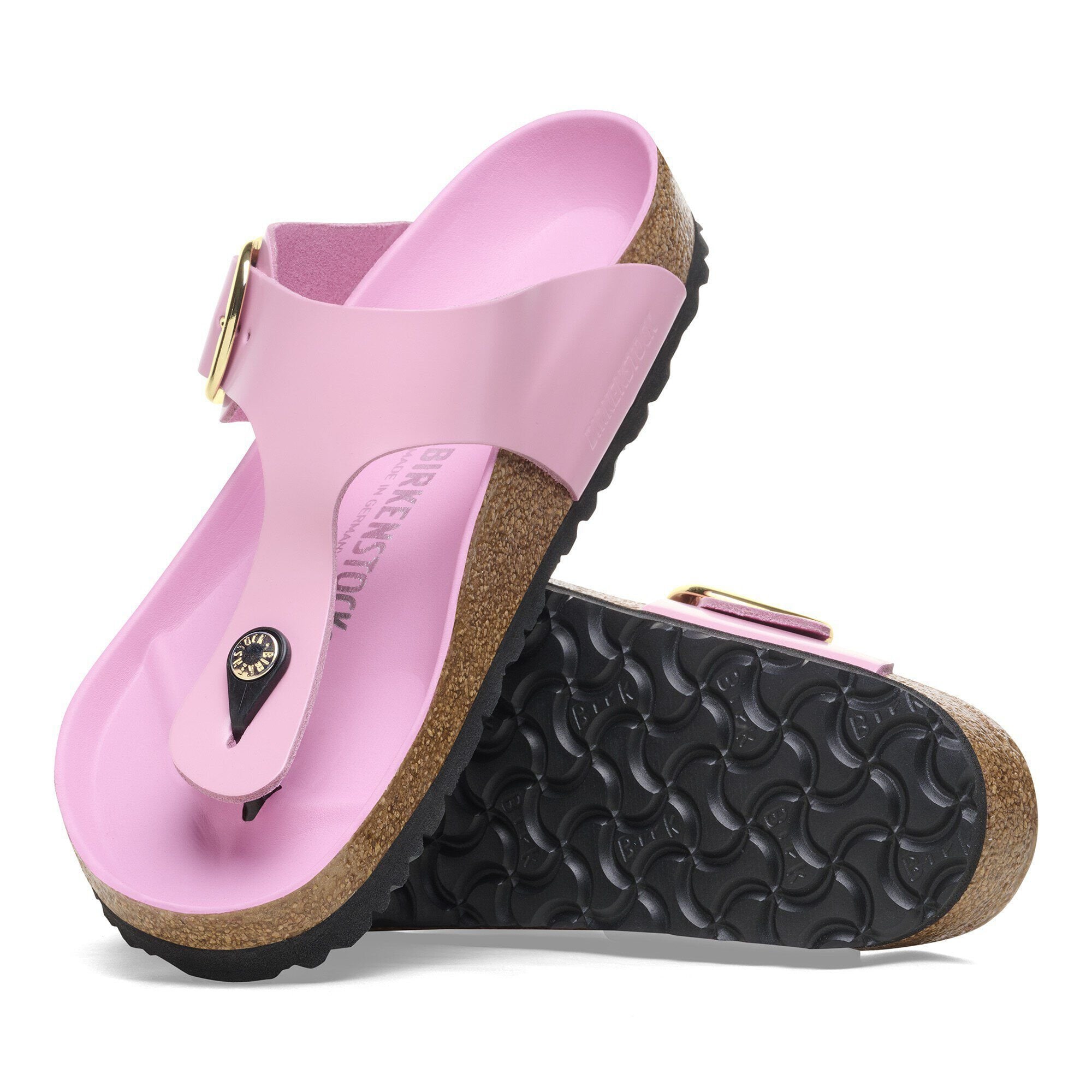 Gizeh Big Buckle Natural Leather Patent in Color High Shine