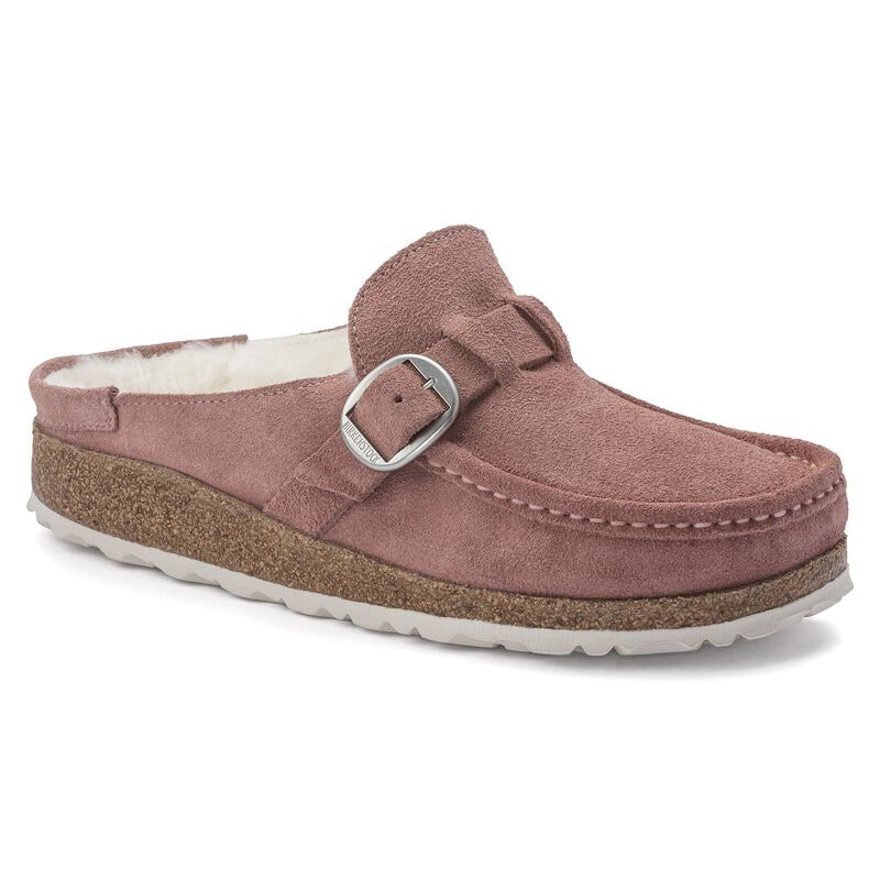 BIRKENSTOCK Buckley Shearling Suede Leather Black Walk Edit detail