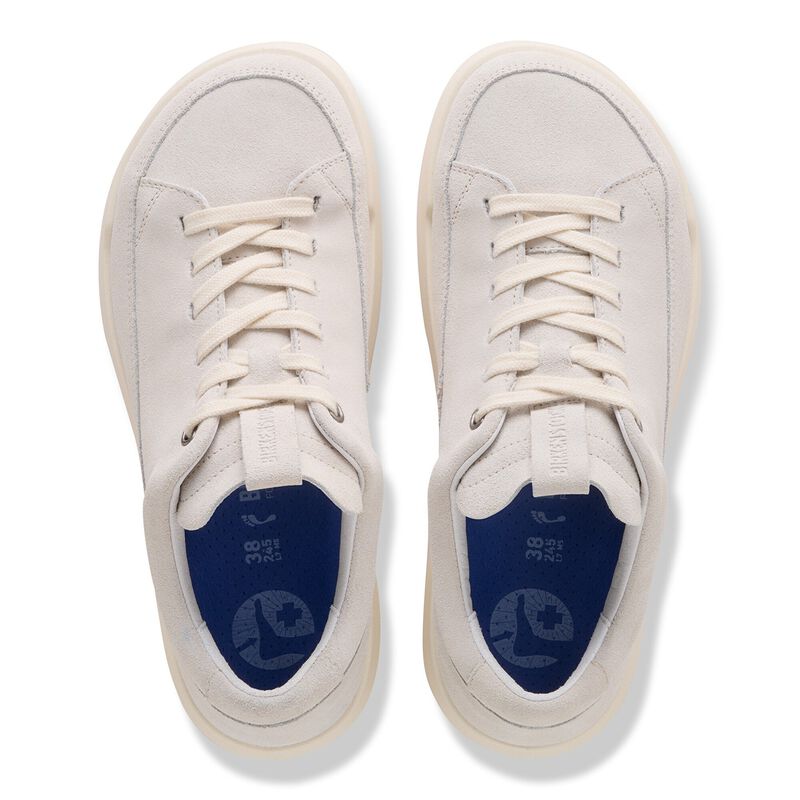BIRKENSTOCK Melbourne Suede Leather Antique White Trail Easy detail