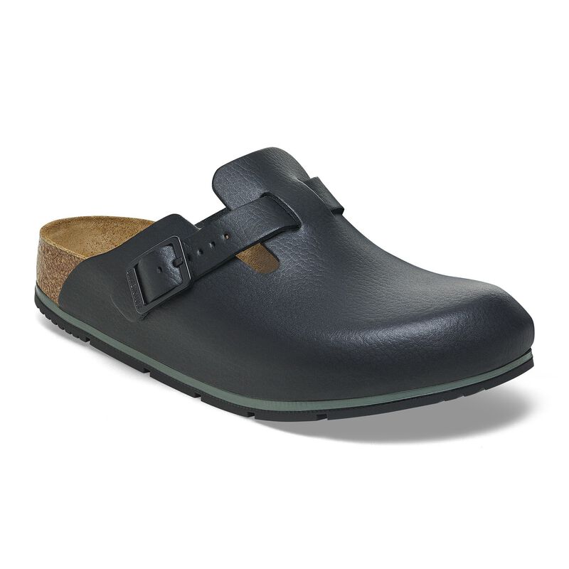 BIRKENSTOCK Boston Pro Natural Leather Black Contour Sole detail