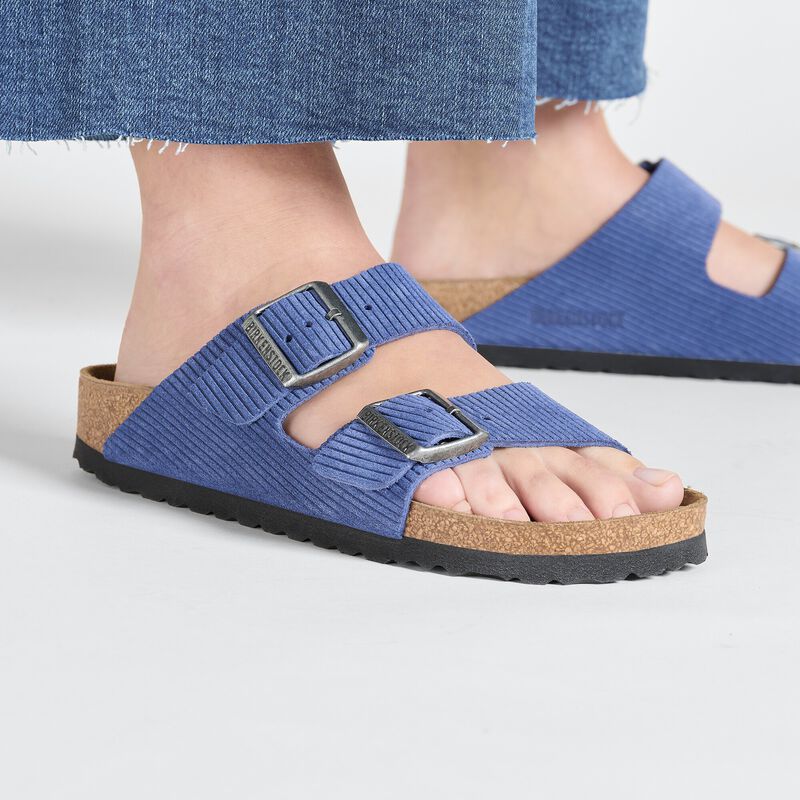 BIRKENSTOCK Arizona Suede Leather Embossed Corduroy Indigo Contour Sole detail