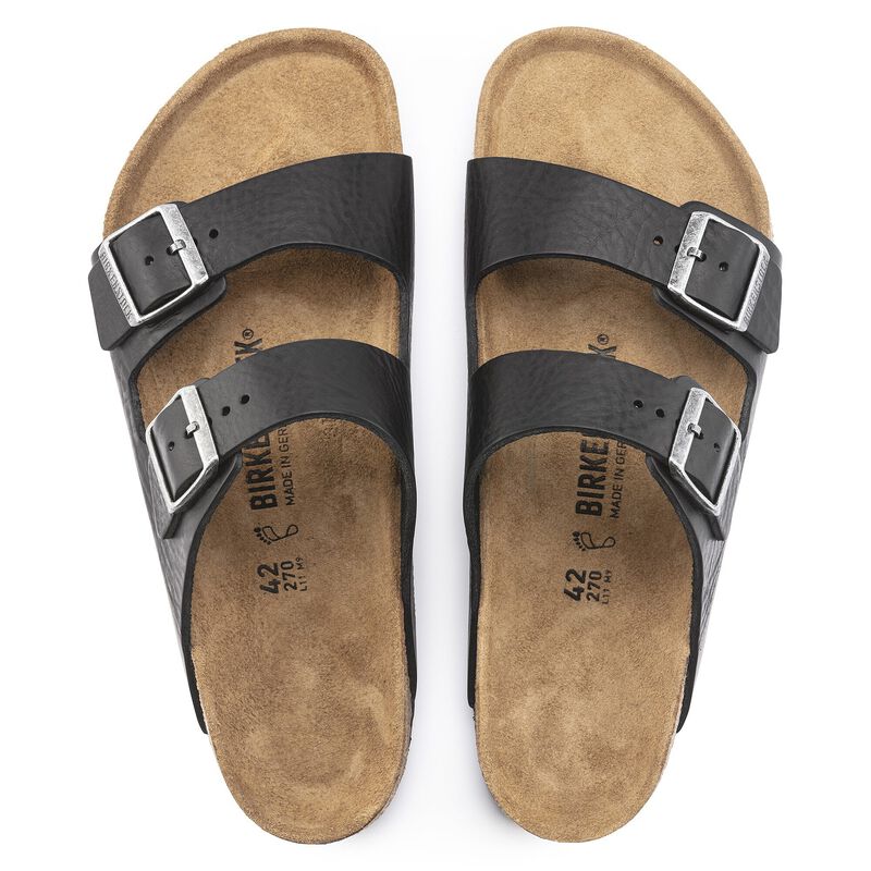 BIRKENSTOCK Arizona Grip Natural Leather Vintage Wood Black detail