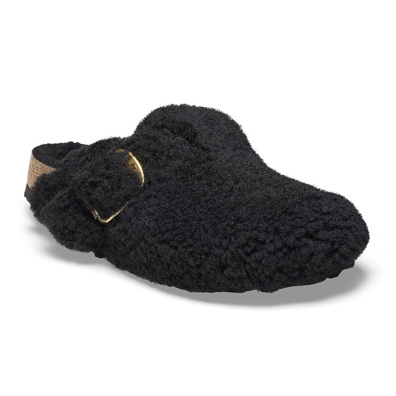 BIRKENSTOCK Boston Big Buckle Fur Teddy Eggshell Soft Sole detail