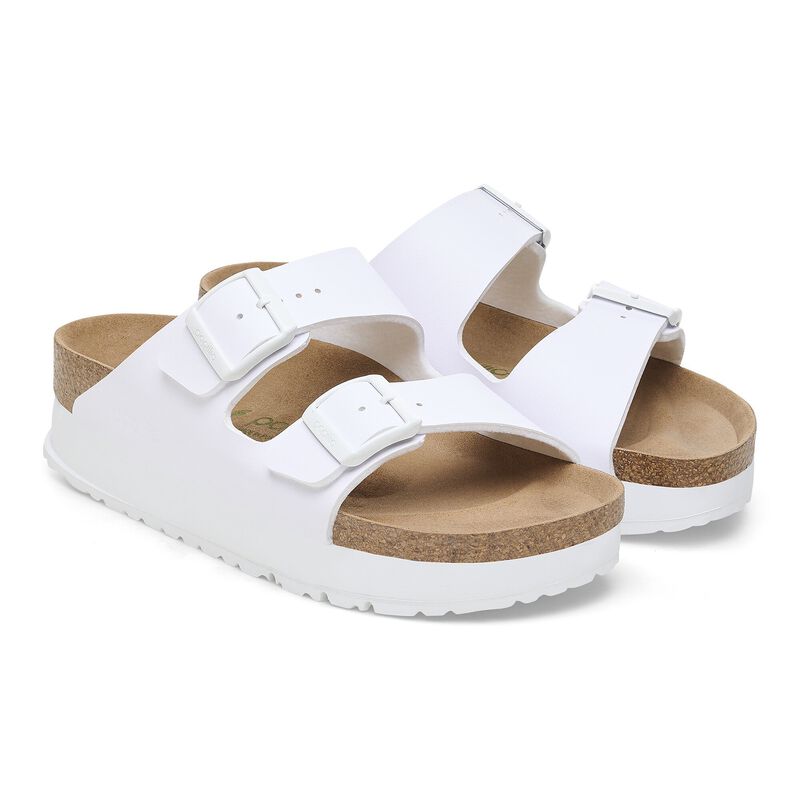 BIRKENSTOCK Arizona Flex Platform Birko-Flor White Trail Easy detail