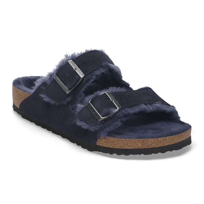 BIRKENSTOCK Arizona Shearling Suede Leather/Fur Midnight Blue Walk Edit detail